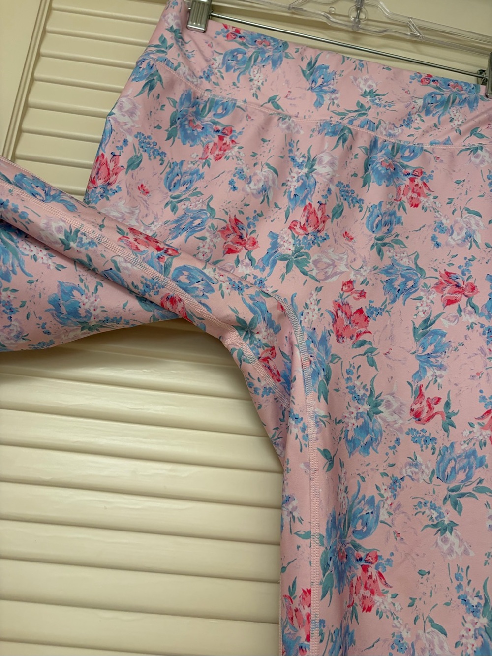 LoveShackFancy x Bandier Pink Floral High-Waist Leggings - Picture 7 of 10
